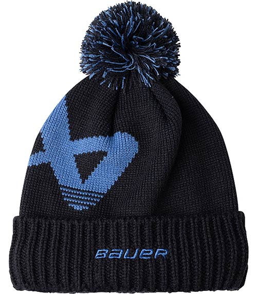 Bauer Bommelmtze Intarsia Navy- Blau Senior